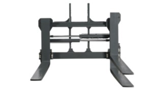 Šiljci viljuške kod viljuškara za teške terete su podesivi po visini. HT160 kompanije Linde Material Handling tokom upotrebe.